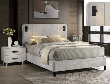 FREYA BED FRAME - QUEEN / Light Grey