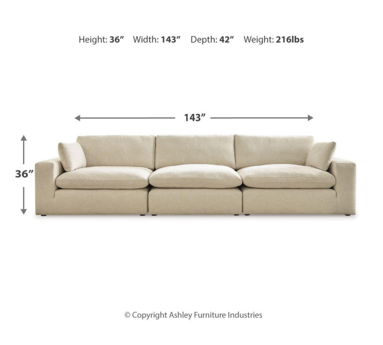 Elyza 3-Piece Sectional Sofa - Linen
