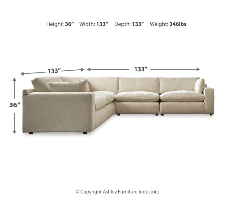 Elyza 5-Piece Sectional - Linen