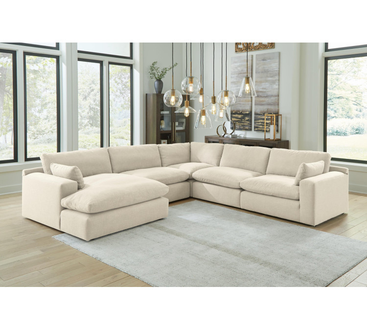 Elyza 5-Piece Sectional with Chaise - Linen