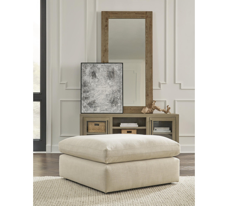 Elyza Oversized Accent Ottoman - Linen