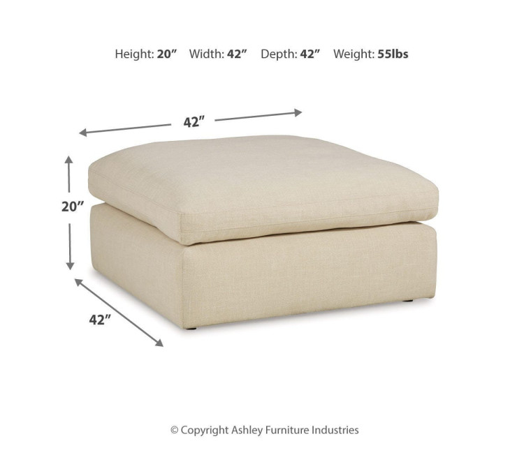 Elyza Oversized Accent Ottoman - Linen