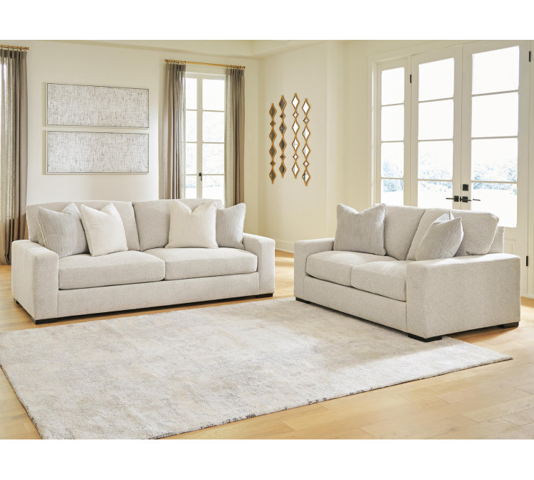 Evanley Sofa and Loveseat - Linen