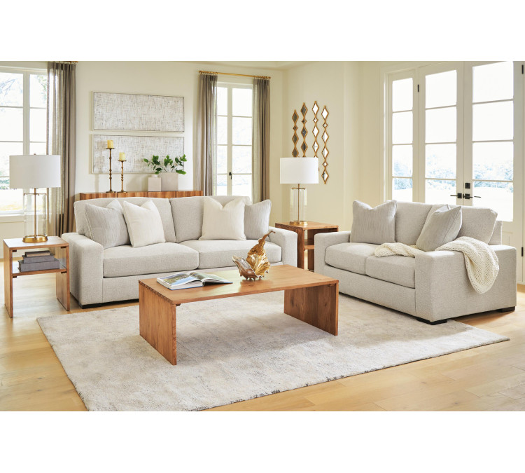 Evanley Sofa and Loveseat - Linen