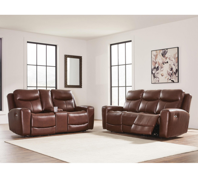 Momentum Moves Sofa and Loveseat - Mahogany