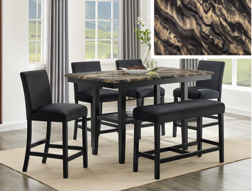 MARBEL 5-PC + BENCH CT HT - Gold Black