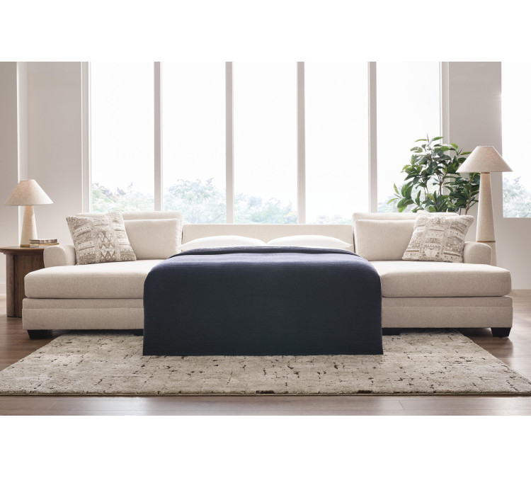 Mandi Point 3-Piece Double Chaise Sleeper Sectional - Marble