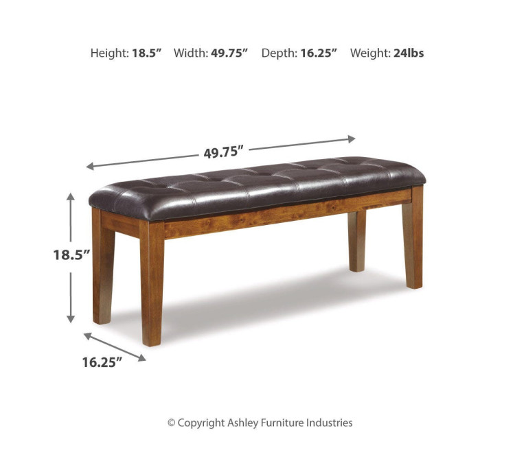 Ralene Dining Bench - Medium Brown