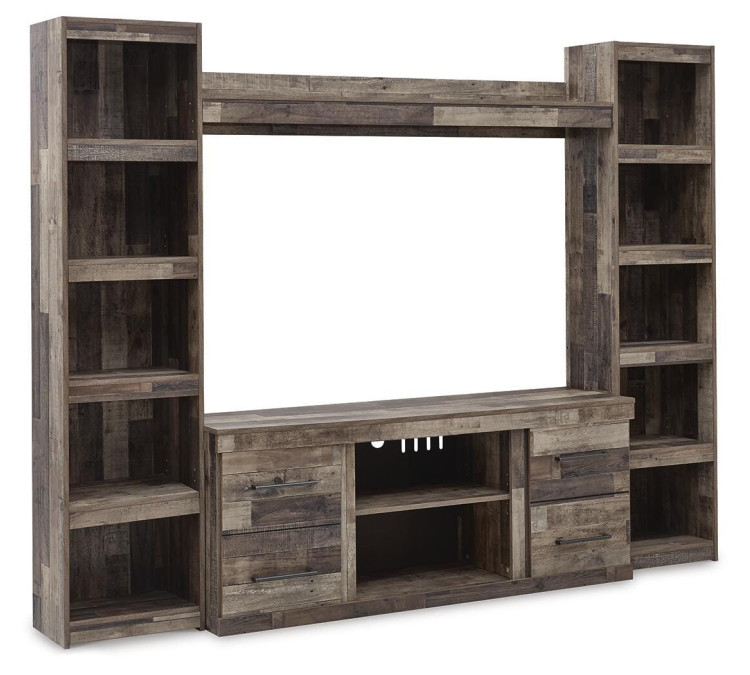 Derekson 4-Piece Entertainment Center - Multi Gray