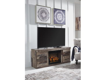 Derekson TV Stand with Electric Fireplace - Multi Gray
