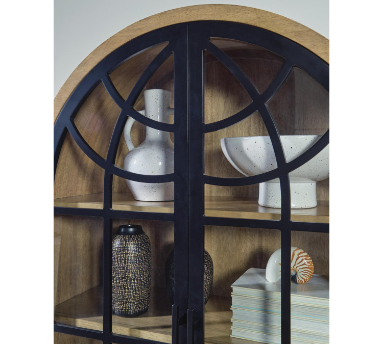 Gwenwich Accent Cabinet - Natural/Black