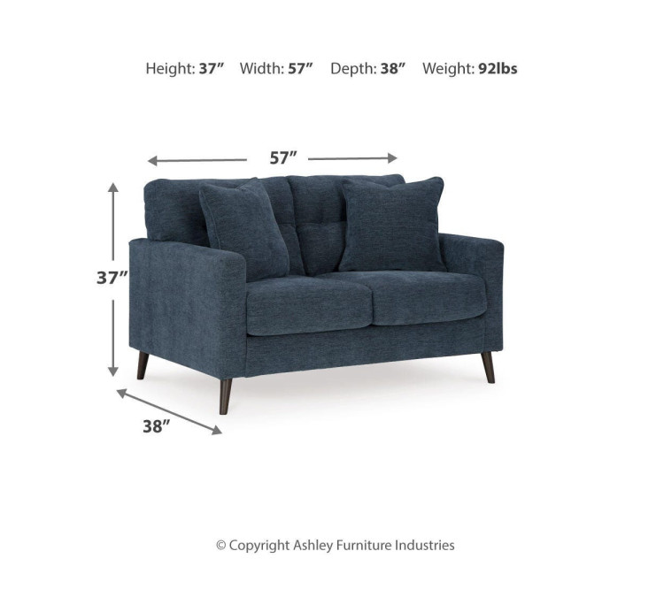 Bixler Loveseat - Navy
