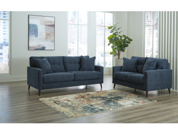 Bixler Sofa and Loveseat - Navy