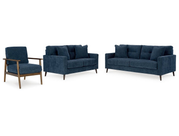 Bixler Sofa, Loveseat and Chair - Navy