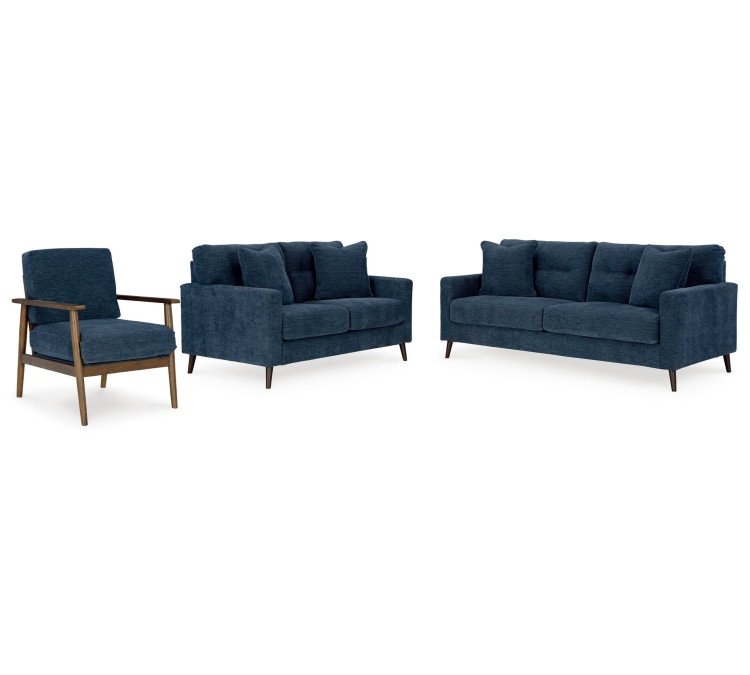 Bixler Sofa, Loveseat and Chair - Navy