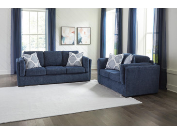 Evansley Sofa and Loveseat - Navy