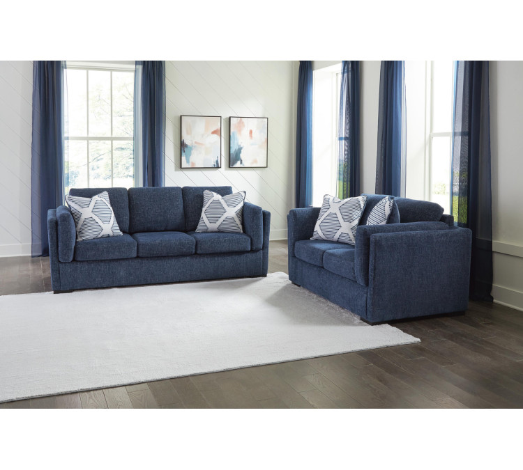 Evansley Sofa and Loveseat - Navy