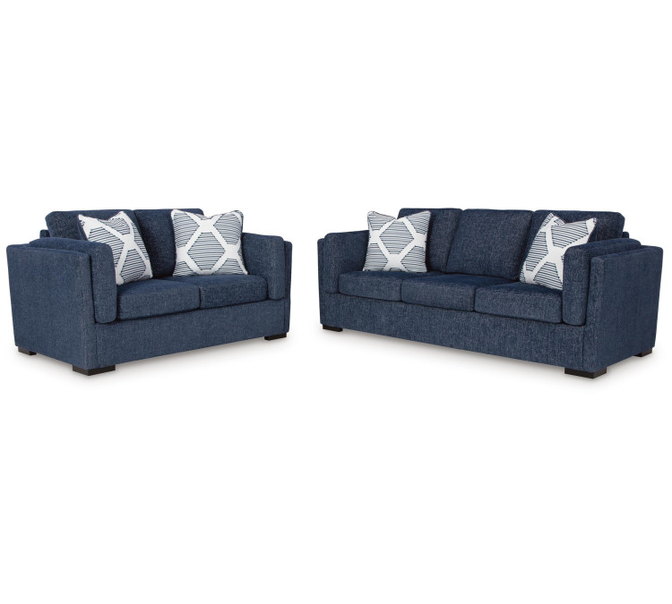 Evansley Sofa and Loveseat - Navy
