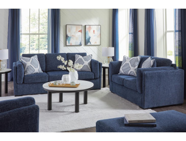 Evansley Sofa, Loveseat, Chair and Ottoman - Navy
