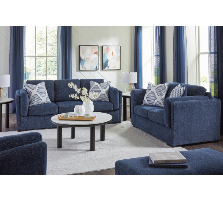 Evansley Sofa, Loveseat, Chair and Ottoman - Navy