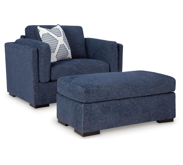 Evansley Sofa, Loveseat, Chair and Ottoman - Navy
