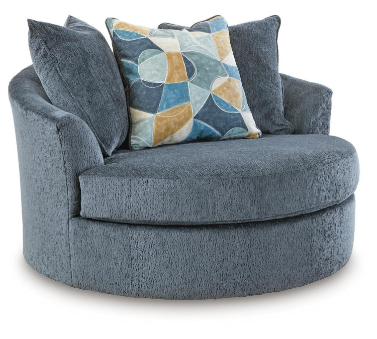 Maxon Place Oversized Swivel Accent Chair - Navy