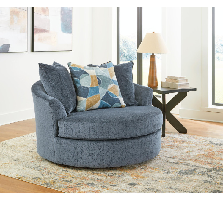 Maxon Place Oversized Swivel Accent Chair - Navy