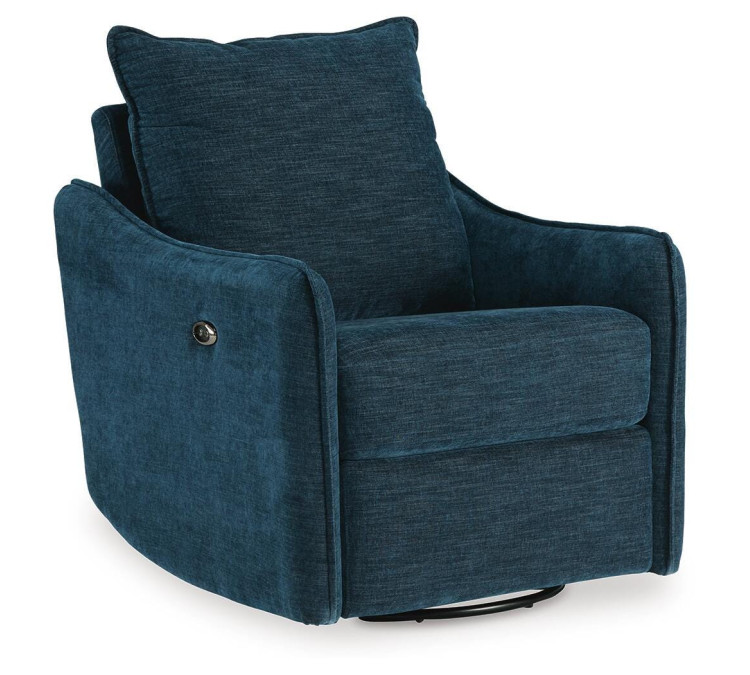 McBurg Swivel Power Recliner - Navy