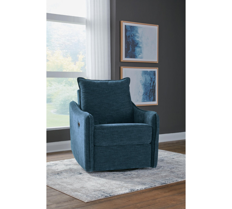 McBurg Swivel Power Recliner - Navy