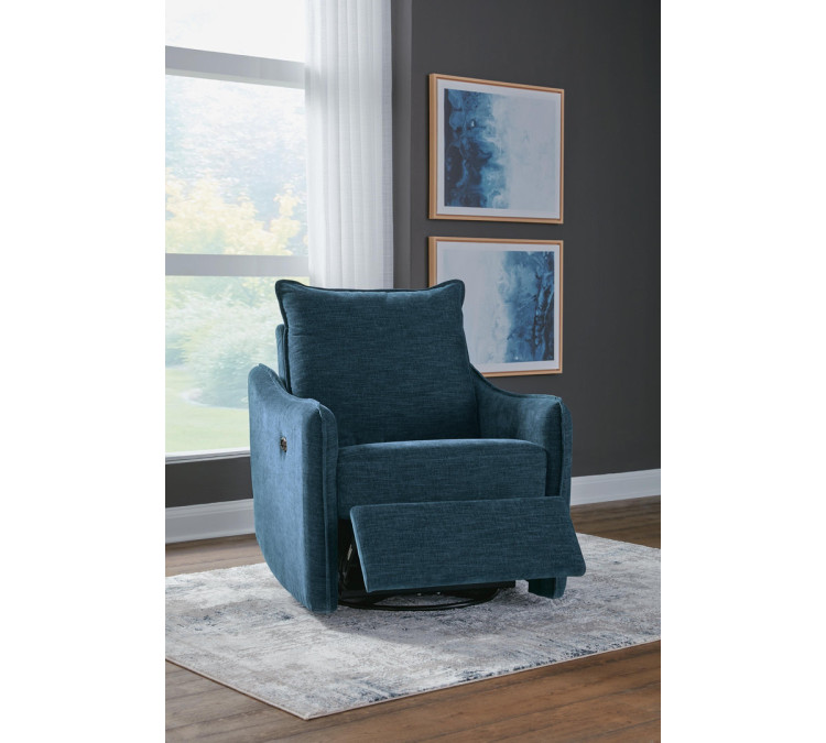 McBurg Swivel Power Recliner - Navy