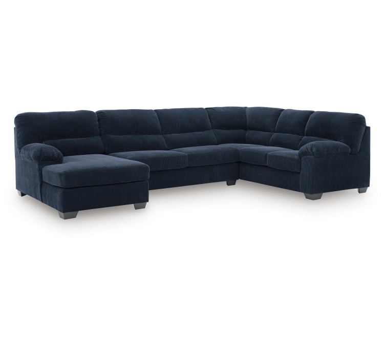 SimpleJoy 3-Piece Sectional with Chaise - Navy
