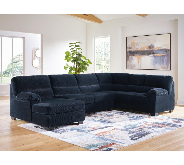 SimpleJoy 3-Piece Sectional with Chaise - Navy