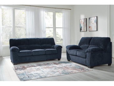 SimpleJoy Sofa and Loveseat - Navy