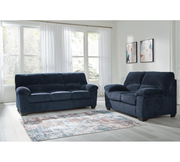 SimpleJoy Sofa and Loveseat - Navy