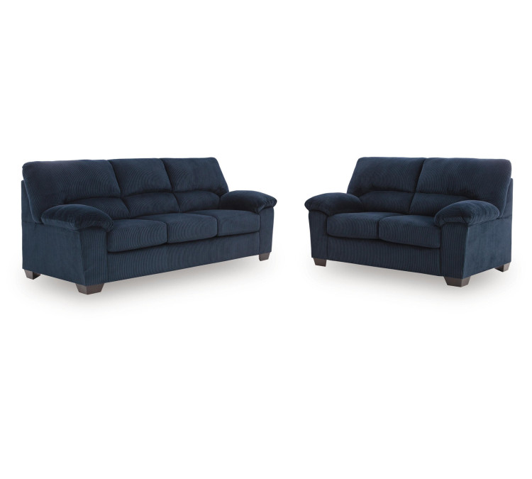 SimpleJoy Sofa and Loveseat - Navy