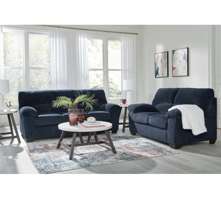 SimpleJoy Sofa and Loveseat - Navy