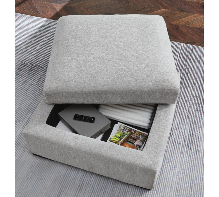 Gabyleigh Ottoman With Storage - Nickel