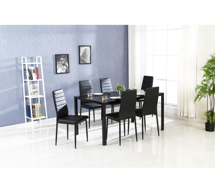 Noir – 7pc Set Dining Set
