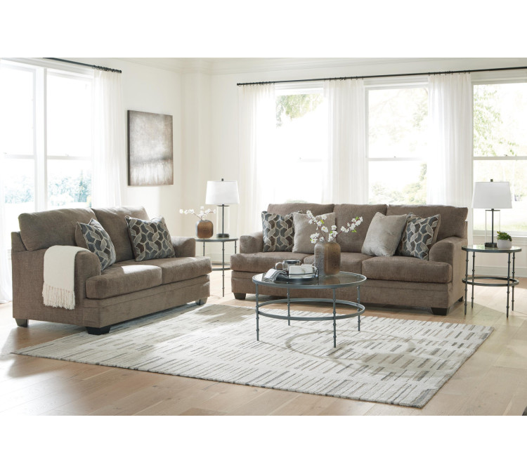 Stonemeade Sofa and Loveseat - Nutmeg