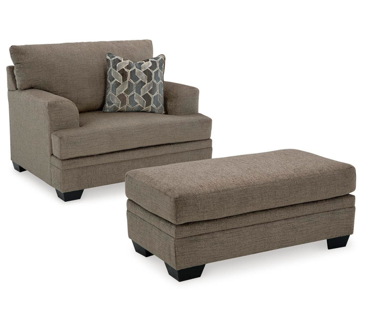 Stonemeade Sofa Chaise, Chair, and Ottoman - Nutmeg