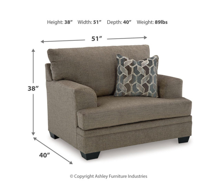 Stonemeade Sofa Chaise, Chair, and Ottoman - Nutmeg