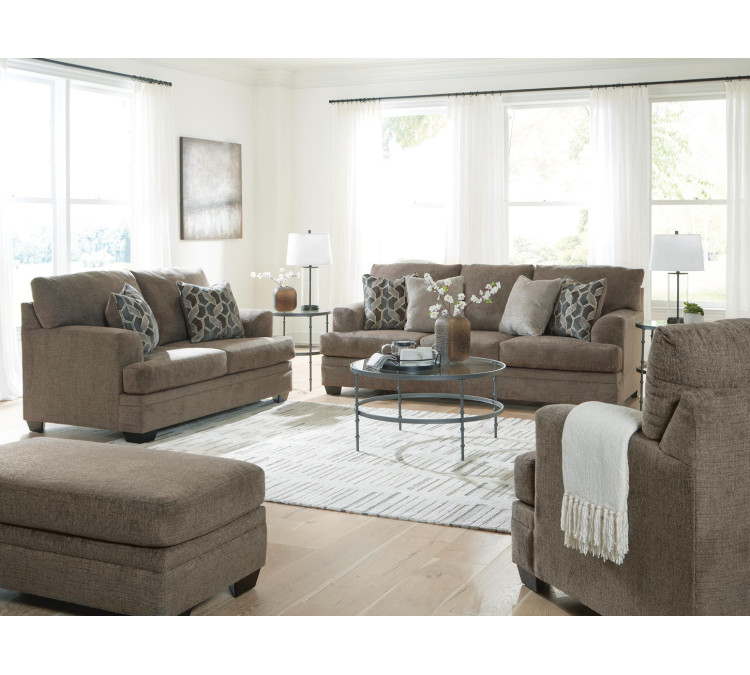 Stonemeade Sofa, Loveseat, Chair and Ottoman - Nutmeg