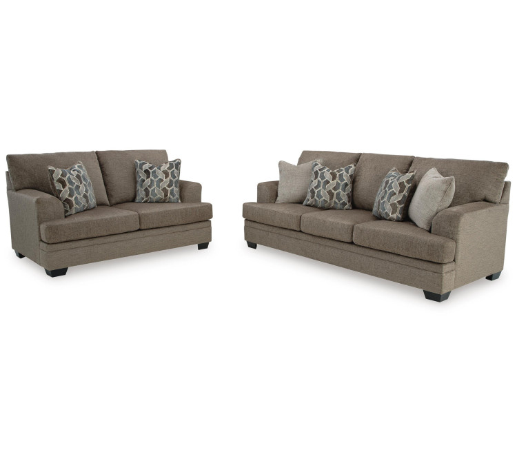 Stonemeade Sofa, Loveseat, Chair and Ottoman - Nutmeg