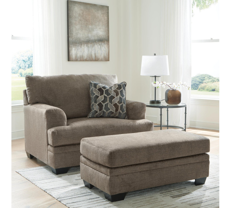 Stonemeade Sofa, Loveseat, Chair and Ottoman - Nutmeg