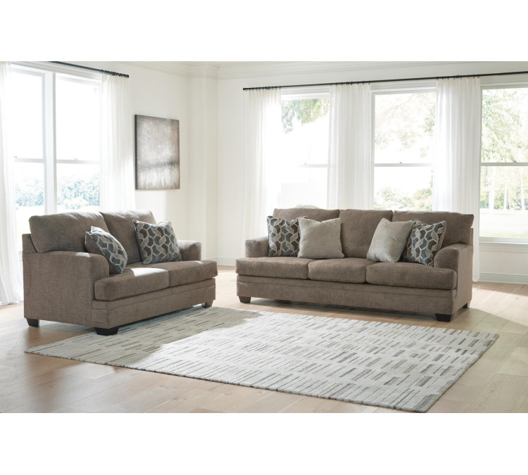 Stonemeade Sofa, Loveseat, Chair and Ottoman - Nutmeg