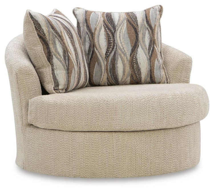 Crespino Swivel Accent Chair - Oatmeal