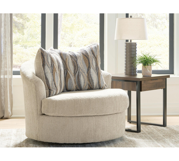 Crespino Swivel Accent Chair - Oatmeal