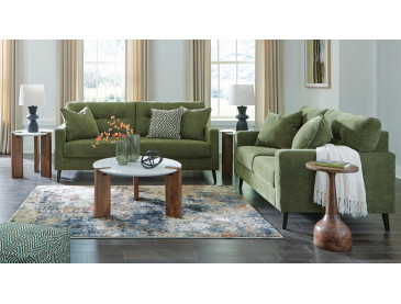 Bixler Sofa and Loveseat - Olive