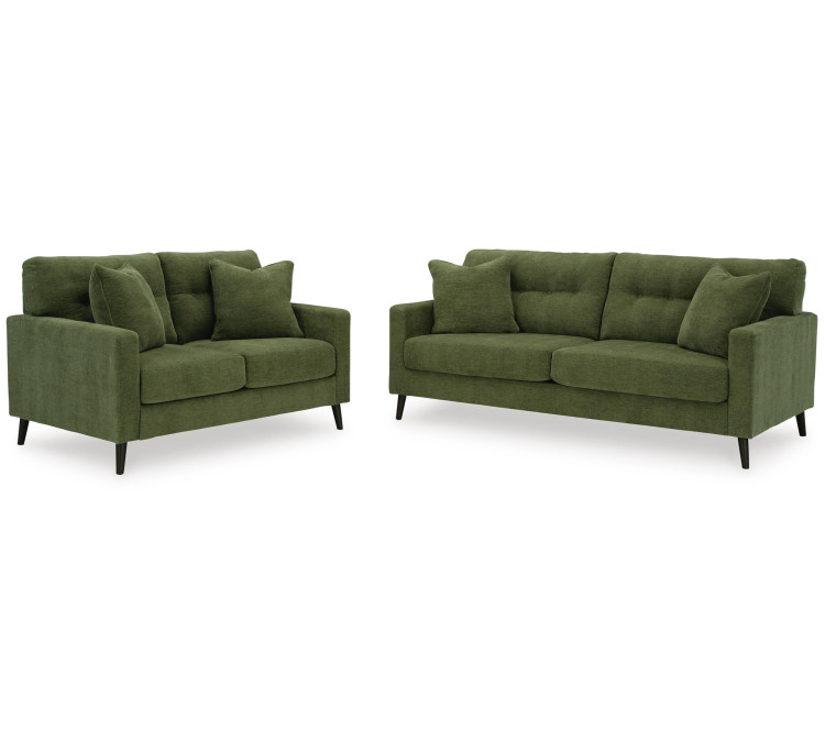 Bixler Sofa and Loveseat - Olive