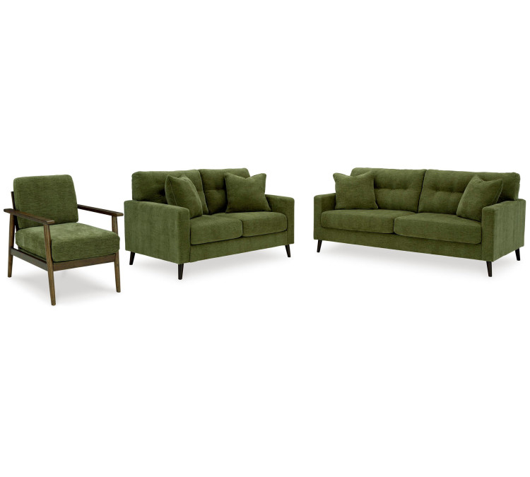 Bixler Sofa, Loveseat and Chair - Olive